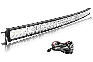 Willpower Barre LED Incurvé 127cm 50'' 648W Avec Câblage - Rampe Spot et Flood 12V 24V Étanche - Projecteur Longue Portée Feux Phare de Travail Pour 4x4 Voiture Camion Tracteur Bateau
