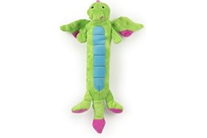 goDog Bubble Plush Skinny Dragons piszcząca pluszowa zabawka dla psa, technologia ochrony przed żuciem - zielona, mała
