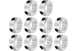 QUARKZMAN Aluminium Stellringe 12 mm Innendurchmesser Klemmring Silber Wellensicherungsring Bohrung Set-Schrauben-Stil Klemmringe Tiefenanschlag für Bohrer Auto Robotik Fertigung 10 Stück