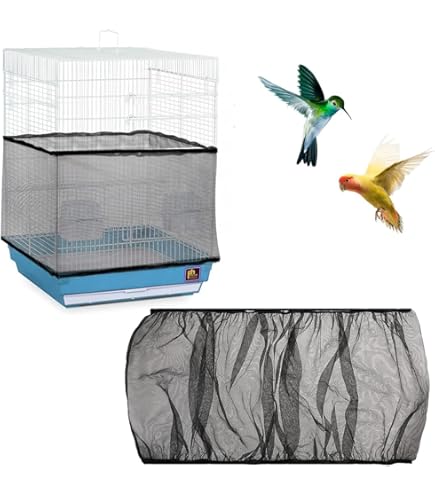Zerodis Vogelkäfig Abdeckung - Samenfänger Mit Nylonnetz