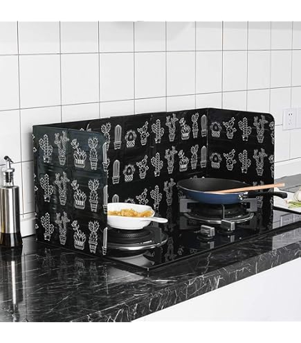 Plaque Anti-projections Pour Cuisinière - 2 Pièces Pliables, 3 Côtés, En Aluminium, 84x32.5 Cm Dépliée