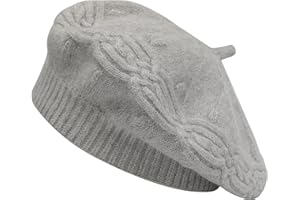 ZLYC French Beret Hat Reversible Solid Color Cashmere Warm Hat for Women Girls