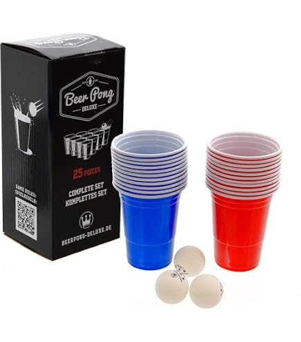 Ensemble de Ping-Pong Party 24 Pièces avec Gobelets et Balles – Jeu de