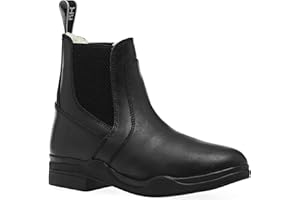 HYLAND Hy Equestrian Fleece Lined Wax Leather Jodhpur Boot - Black - 7