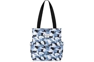 HAWEE Moda Mujer Bolsa de Hombro con Cremallera Ligera Bolso Totalizador Multicolor Bolso de Bandolera Grande Bolsa de Compras Impermeable Bolsa de Mano para Trabajo Yoga Playa Vida Diaria Escuela