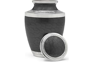 Eternal Harmony Cremation Urn for Human Funeral Ashes with Elegant Finishes to Honor and Remember Your Loved One (Carefully Handcrafted) (Black)