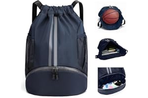 Feelhap Bolsa de deporte con cordón, bolsa de deporte con cordón, compartimento para zapatos, gran capacidad, resistente al agua, deporte, gimnasio, moda, deporte, mochilas, bolsa de fútbol para
