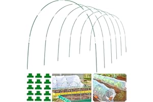 WYRJXYB 36pcs Garden Hoops for Raised Beds Row Cover Netting-24 Clips, 2.4M Greenhouse Grow Tunnel Support Hoops Garden Netting Hoops, Flexible Fiberglass DIY Garden Stakes Hoops for Outdoor Plant Fruits