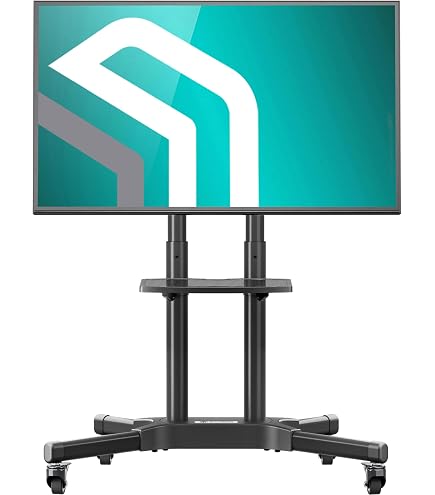 Supporto da pavimento per TV con rotelle regolabile in altezza Staffa di montaggio per TV industriale per carico massimo di 40-75 pollici 80 kg  44