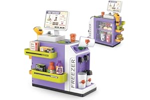 SOTODIK 46PCS Caisse Enregistreuse Jouet pour Enfants avec Calculatrice Scanner,Jouet de Simulation Caisse Enregistreuse pouvant être rempli d'eau,Jouets Jeu de Rôle pour Enfant à Partir de 3 Ans