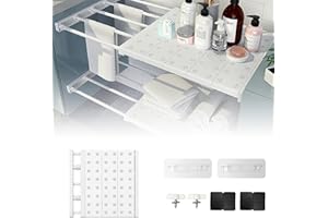 Chingcoo Mensole regolabili per armadio, larghezza 42 cm, lunghezza regolabile 38-60 cm, scaffale separatore per armadio, cucina, bagno