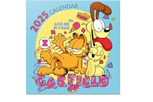 GRUPO ERIK Calendario 2025 pared Garfield - Calendario pared, Planificador mensual: Con espacio para anotar e Ilustraciones (30x30 cm)