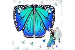 CYNNXIA Butterfly Wings Adult Womens Butterfly Wings Cape Butterfly Shawl Fairy Wings Adult Blue Nymph Pixie Butterfly Costume for Halloween Carnival Christmas Dancing Party Dress Up