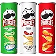 Kellogg's Pringles Potato Chips Combo, 316 grams | Combo of Original (107g) + Sour Cream & Onion (107g) + Pizza (102g) | Crispy Snack for Movie Night & Sports Binging | On-the-Go Can