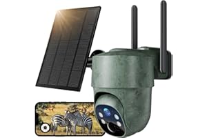 WOLFANG 4G LTE Cámara Caza Solar con Tarjeta SIM & SD Preinstalado, 2.5K UHD PTZ 360° Camara Fototrampeo Exterior, PIR Detección, IR Visión Nocturna Detección de Movimiento, IP66 Impermeable