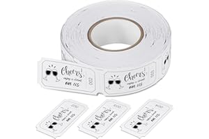 ZONON 500 Pezzi di Gettoni per Bevande in Omaggio Token per Brindisi Biglietti per Bevande Rotolo di Ticket per Eventi Matrimoni Forniture di Bevande per Feste di Compleanno (Stile Delicato)