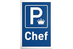 DankeDir! Parking Space Chef Sign 30 x 20 cm – Funny Gift for Boss Colleagues Husband Boyfriend – Gift Idea for Garage Private Parking Office Parking Space Office Company Parking