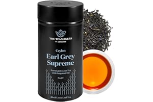 Supreme Earl Grey Tea Loose Leaf - Natural Blend of Sri Lankan Black Tea, Bergamot Extract & Blue Cornflowers - Rich Citrusy & Floral Notes by The Tea Makers of London - 125g Caddy