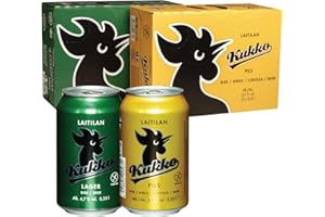 ‎LAITILAN KUKKO Kukko Lager & Pils Bier – Glutenfrei – Knackiger & Sanfter Geschmack – 24 x 0,33L Dosen (2 x 12er-Pack) – inkl. 6 € Pfand