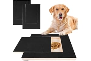 BAIFULAI Rascador para perros con caja de aperitivos, tabla para perros con 2 hojas de repuesto, papel de lija, 35 × 25 × 3 cm, para tijeras de garras, cuidado de uñas de mascotas (negro)