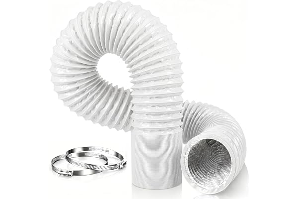 Divalune Ventilationsslang 100 mm 3 m, ventilationsslang av PVC aluminium | Ljudisolerande, värmeisolerande, kompakt och lufttät, perfekt för torktumlare, badrum och köksventilation