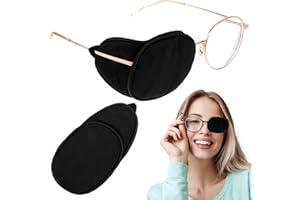 WY LIGHTING LEVEL 2 Pcs Eye Patches for Adults Kids Soft Glasses Eyepatch Left Right Lazy Eyes Bandage Blackout Cover for Amblyopia Strabismus After Cataract Women Men