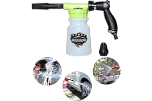 BLITZ CLEAN Hose Pipe Carwash Snow Cannon Foam Blaster Nozzle Gun for Car, Truck, Boat & More - 5 Presure Settings, Just Spray & Rinse, No Residue or Film, No Need for a Pressure/Jet Wash (Green)