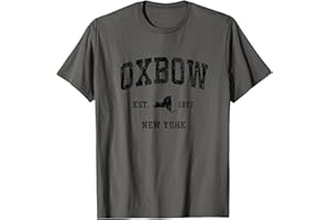 OXBOW NY RETRO T-SHIRTS & GIFTS Design sportif athlétique vintage noir Oxbow New York NY T-Shirt