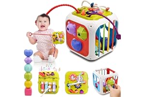 AiTuiTui Juguetes Niños 2 3 4 Año, 7 in 1 Montessori Sensoriales Educativos Juguete para Bebe 18 Meses Cubo de Actividades Juguetes Clasificador de Formas para 2 3 Años Regalo de Cumpleaños Navidad