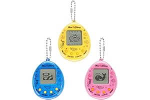 YEELAN Virtual Pets Toy 3PCS Consola de Juegos Digital para Mascotas Máquina de Mano Juguetes Mini Animales electrónicos con Llavero Rompecabezas de educación temprana Regalo para Niños (3 Colores al Azar)