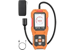 TopTes PT-830S Rechargeable Gas Leak Detector with 36.8cm Flexible Probe, Range 0-10000 ppm, TFT Color Display & 3 Types Alarm, Natural Gas Leak Detector for Propane, Methane for Home or Industrial