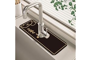 QOSNEOUN Fantasy Style Faucet Draining Mat, Wasserhahn-Abtropfmatte im Fantasy-Stil, Absorbant Faucet Mat for Kitchen Sink, Floral Sink Faucet Mat, Diatom Mud Kitchen Faucet Mat Sink Splash Guard (16)