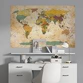 Plustablo Modern Stylish World Map Wall Sticker Suitable for School and Education (70x105 Cm.)