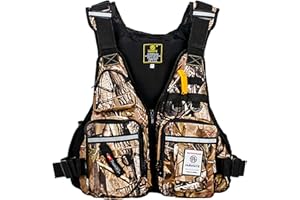 ZTMHRG Fly Fishing Vest Buoyancy Aid Vest Fishing Life Jacket Adult Outdoor Sports Multi Pockets Adjustable Life Vest with Reflective Stripe Kayak Swim Flotation Vest