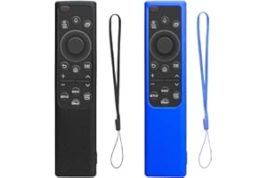 RYHX Paquete de 2 Fundas de Control Remoto para Samsung Smart Solar Cell Remote 2021 2022 BN59-01357 BN59-01385 BN59-01265A, Funda de Silicona Antideslizante a Prueba de Golpes （Azul Marino+Negro）