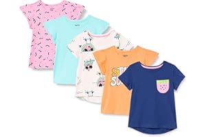Amazon Essentials Camisetas de Manga Corta (Anteriormente Spotted Zebra) Niña, Paquetes Múltiples
