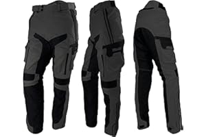 WinNet Pantalone Tecnico da Moto in Cordura con Protezioni Omologate 2° Livello (il più alto)