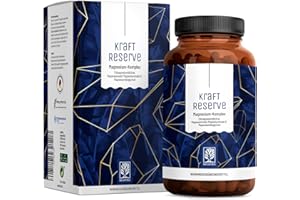 Magnesium Komplex hochdosiert - Komplex mit: Magnesiumcitrat, Bisglycinat, Magnesium Malat und Magnesiumoxid - Vegan - 180 Ka