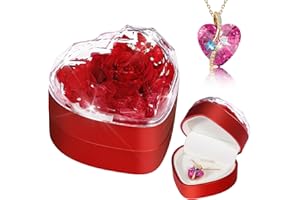 TangDouJM Ladies' gifts, ladies' birthday gifts, roses reserved for her, rose heart necklace, eternal roses, wedding gifts, girlfriends, wives, Christmas, Valentine's Day, Mother's Day
