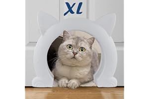 Wordcam XL Große Katzentür Innentür, Katzentür für für den Innenbereich für alle Katzen, Haustiertüren für Katzen, Kätzchen und kleine Hunde (Weiß)