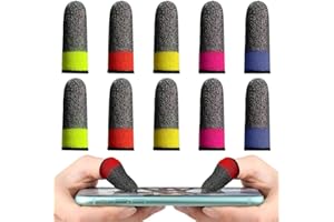 EAVUYIS 10 Stück Gaming Finger Sleeve, Handy-Gaming Finger Sleeve, Mobile Game Touchscreen Fingerhülse Atmungsaktiv Ultradünn für Jedes Spiel und Mobilgerät