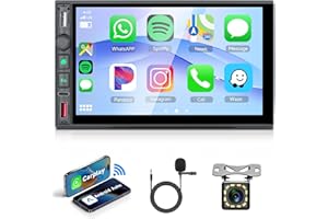 RIMOODY Bezprzewodowe radio samochodowe Apple Carplay 2 DIN z bezprzewodowym systemem Android Auto iOS / Android Mirror Link 7 cali ekran dotykowy radio samochodowe z Bluetooth FM/AM/RDS Radio USB/AUX/TF/typ