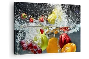 ARTTOR Lienzos decorativos Frutas Agua Splash alimentos Cuadro Sobre Lienzo Moderno 70x50cm Cuadros Decoracion Salon Dormitorio Cocina Cuadros Pared Imágenes Wall Art Prints Decor Canvas AA70x50-2972