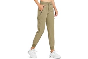Comallan Pantalones Trekking Mujer Cargo Jogger Ligeros Secado Rápido Senderismo Impermeables Pantalón de Verano Jogging Exteriores al Aire Libre