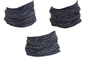 Hilltop 3 x Braga de Cuello para Motociclismo Multifuncional, Bufanda de Tubo, Cuello Deportivo, Bandana/Conjunto de 3 piezas con Diseños de Moda