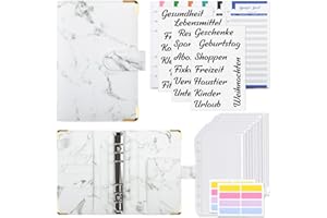 KONVINIT Segregator budżetowy A6, planer budżetu z kopertami na pieniądze, etykiety, organizer na pieniądze, dla początkujących, biały