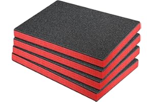 Sharplace 4 Pieces Foam Inserts for Cases EPE Foam Sheets, Cushion Insert Pick, Polyethylene Tool Box Pad, Multi Liner Red and Black Cuttable Packing Foam Pads for Storage Drawer, 45cmx30cmx5cm