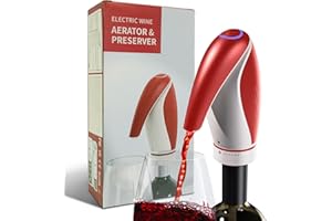 COSYALL Carafe à Vin Électrique, Aérateur de Vin Automatique, Carafe Rechargeable Intelligente Pour Les Fêtes de Famille Avec 2 Bouchons de Vin, Rouge
