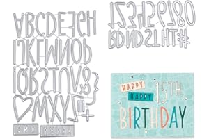 VINFUTUR 2 Set Stanzschablonen Buchstaben und Zahlen Metall Prägeschablonen Stanzformen Schneiden für DIY Karte Sammelalbum Scrapbooking Fotoalbum Deko Cutting Dies