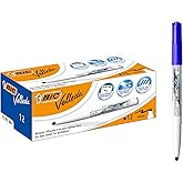 BIC Velleda 1741, Rotuladores para Pizarra Blanca de Punta Media, conica, (4,5mm), Óptimo para Uso de Oficina, Azul, Paquete 